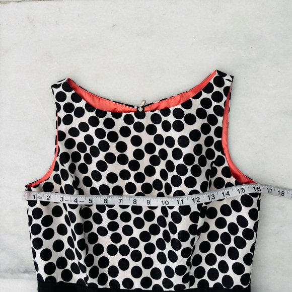 Julian Taylor Polka Dot Dress Black & White Fit & Flare 50s Trad Wife Womens 6 - Picture 6 of 9